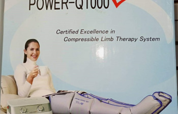 We previously supported Heyam with an electric wheelchair; now she needs a pressotherapy device to enhance the blood flow in her legs